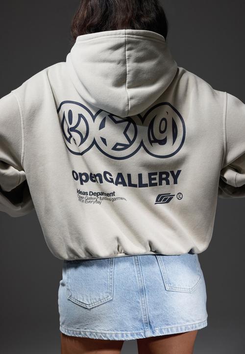 Open Gallery Boxy Hoodie - Og Washed Sunbleached Khaki/Triad