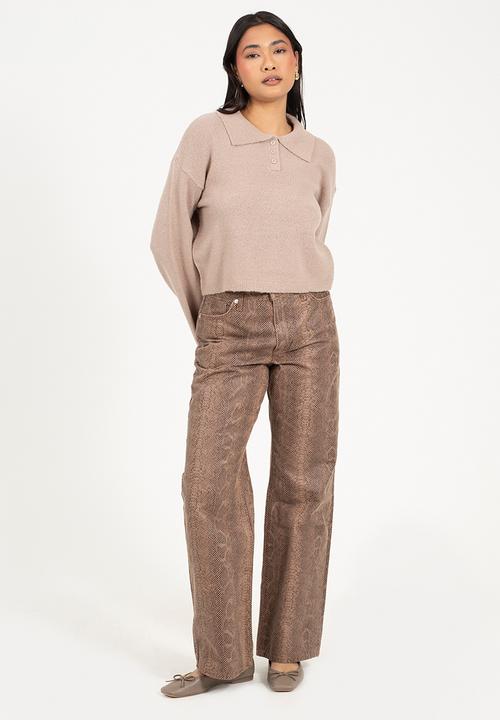 Brave Soul - JumperWith Deep Cuff - Mink Melange