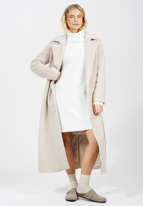 Brave Soul - Roll Neck Knitted Dress - Ivory