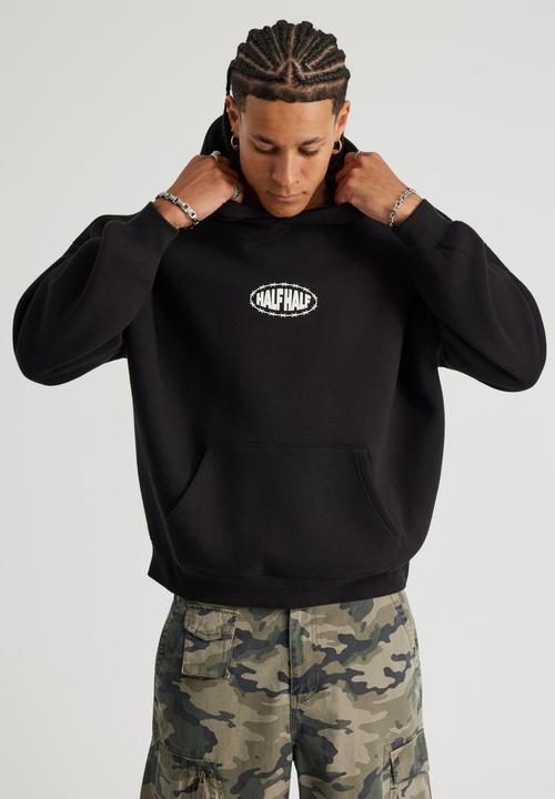 Factorie - Half Half Hoodie - Hh Black/Turbulent