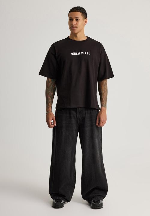 Factorie - Half Half Box Fit Graphic T-Shirt - Hh Black/Fragment Bricks