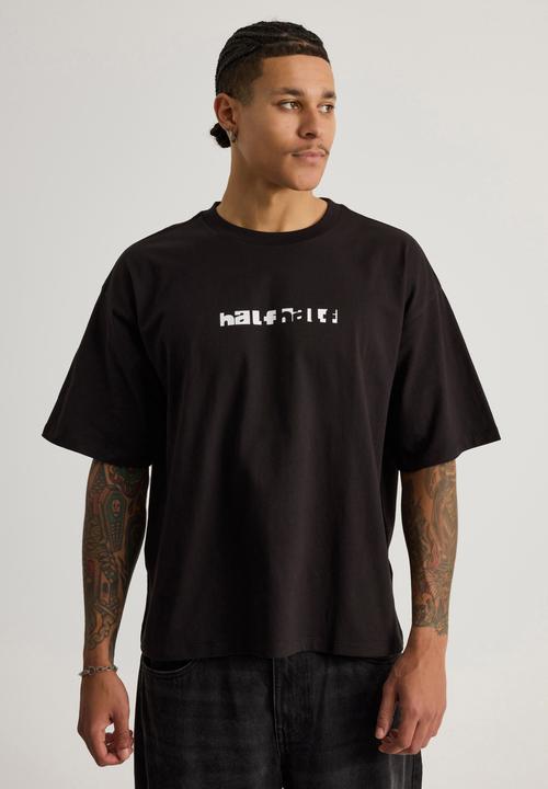Half Half Box Fit Graphic T Shirt - Hh Black/Fragment Bricks