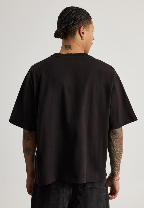 Factorie - Half Half Box Fit Graphic T-Shirt - Hh Black/Fragment Bricks