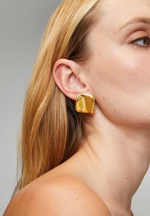 Tessa Design - Demi Square Pin Earrings - Gold