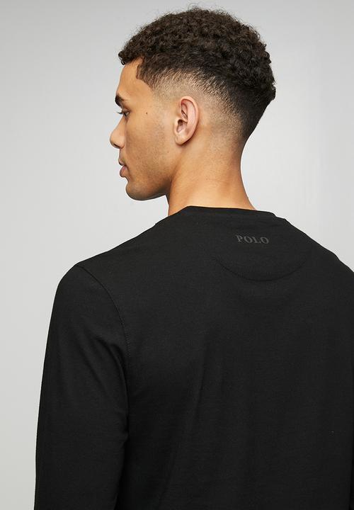 POLO - Paul Essential Badge Long sleeve Tee - Black