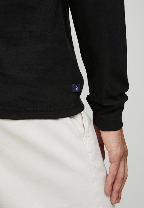 POLO - Paul Essential Badge Long sleeve Tee - Black
