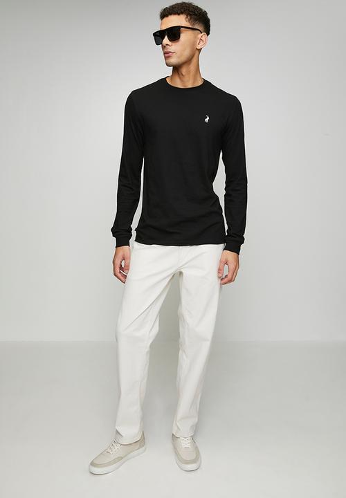 POLO - Paul Essential Badge Long sleeve Tee - Black