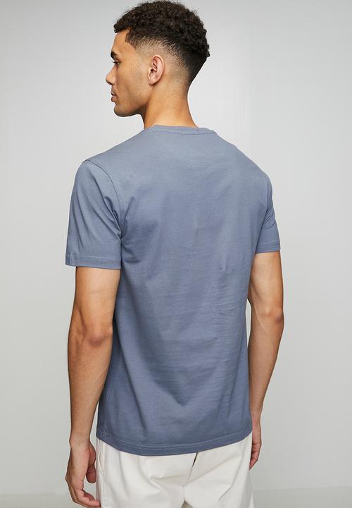 POLO - Issa Block Printed Short sleeve Tee - Blue