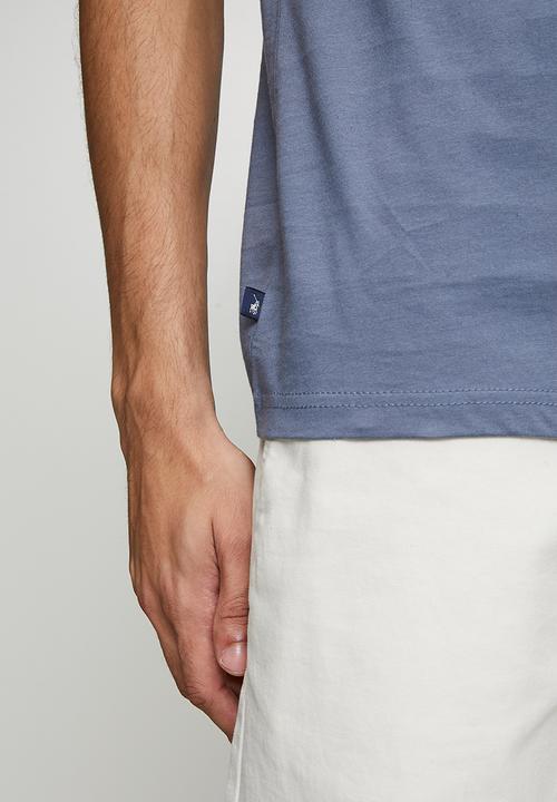 POLO - Issa Block Printed Short sleeve Tee - Blue