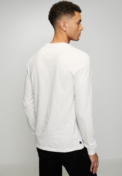 POLO - Paul Essential Badge Long sleeve Tee - White