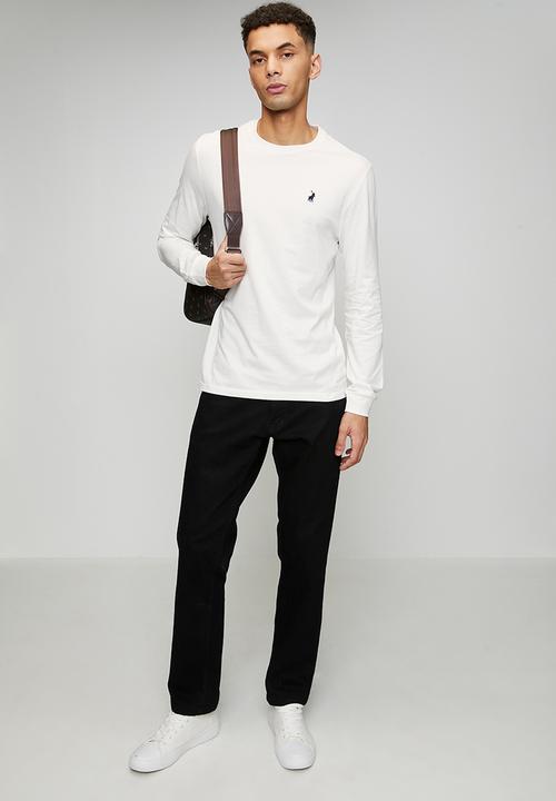 POLO - Paul Essential Badge Long sleeve Tee - White