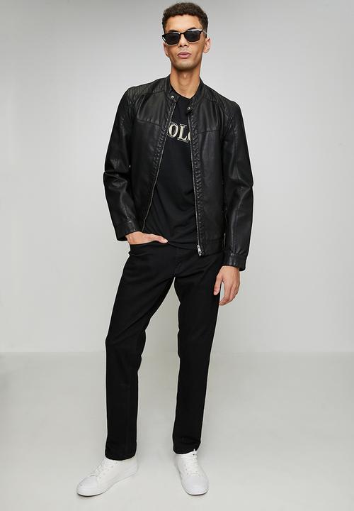 POLO - Nate Stitch Printed Logo Short sleeve Tee - Black