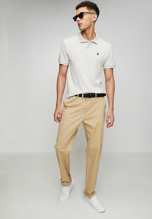 POLO - Carter Essential Pique Short sleeve Golfer - Light Grey