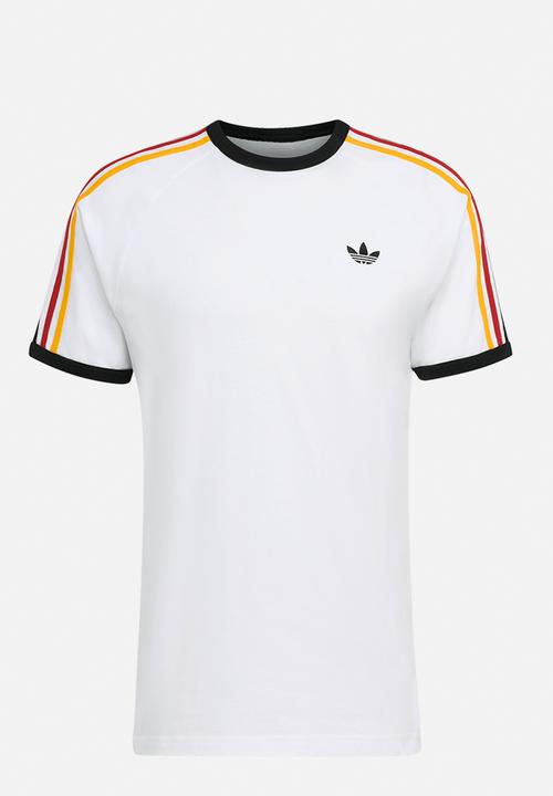 adidas Originals - 3-Stripes Tee - Cloud White/collegiate gold/power red