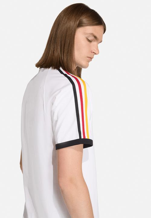 adidas Originals - 3-Stripes Tee - Cloud White/collegiate gold/power red