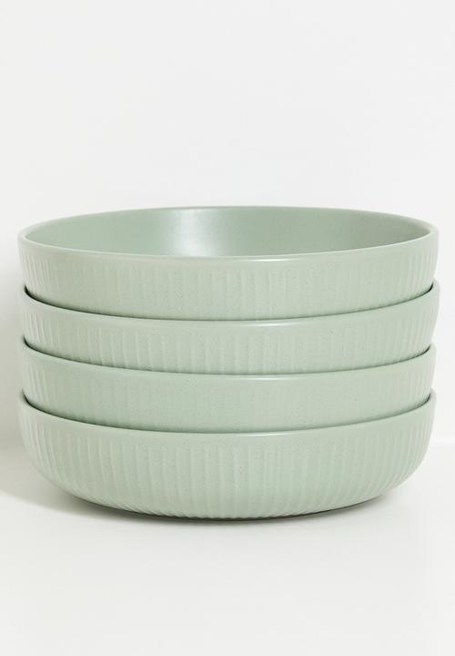 Embossed pasta bowl - Green