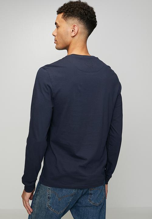 POLO - Paul Essential Badge Long sleeve Tee - Navy