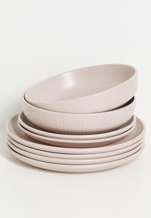 Excellent Houseware - Embossed pasta bowl - Pink