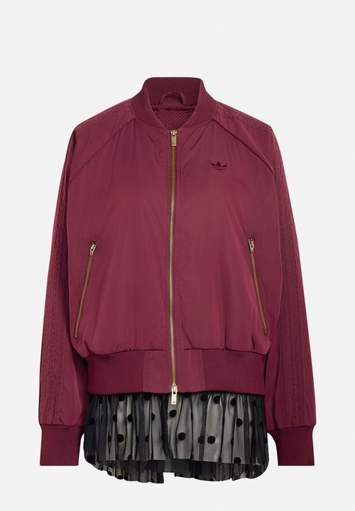 adidas Originals - Layered Bomber Jacket - Maroon