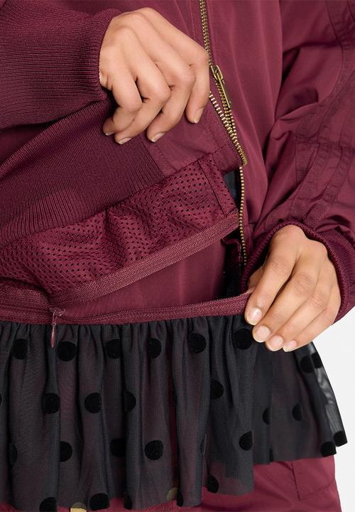 adidas Originals - Layered Bomber Jacket - Maroon