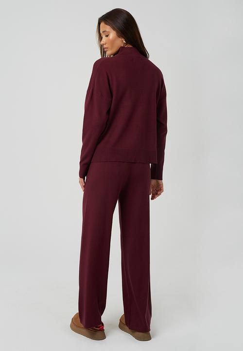 Brave Soul - Knitted Co-Ord Set - Wine