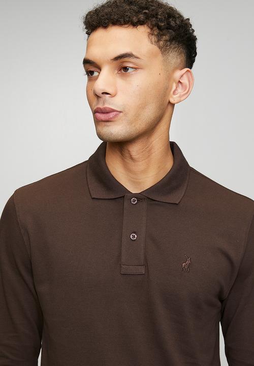 POLO - Carter Essential Pique Long sleeve Golfer - Brown