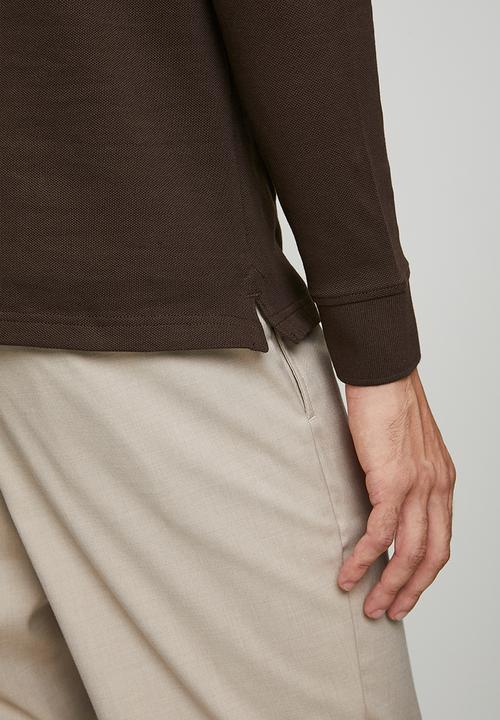 POLO - Carter Essential Pique Long sleeve Golfer - Brown