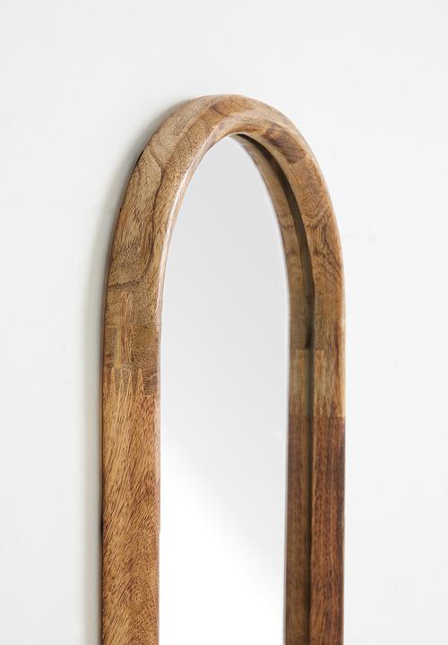 H&S - Oval mango wood mirror - Natural
