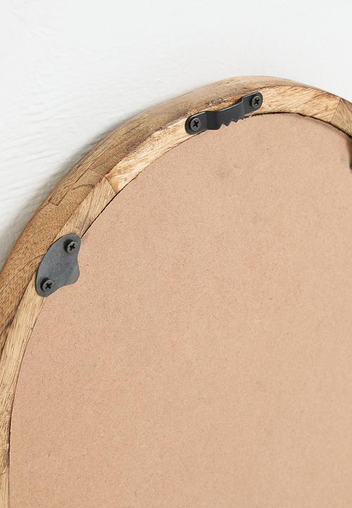 H&S - Oval mango wood mirror - Natural