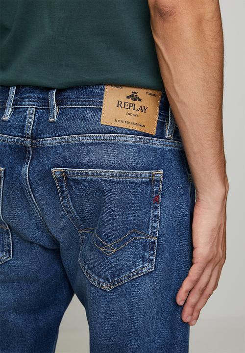 Replay - 12 Oz Cotton Denim Jean - Blue Indigo 