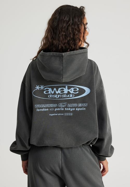 Factorie - Chloe Hoodie - Washed Black/Awake