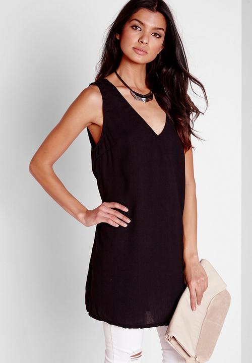 Missguided - Plunge Neck Tab Back Cami Top 