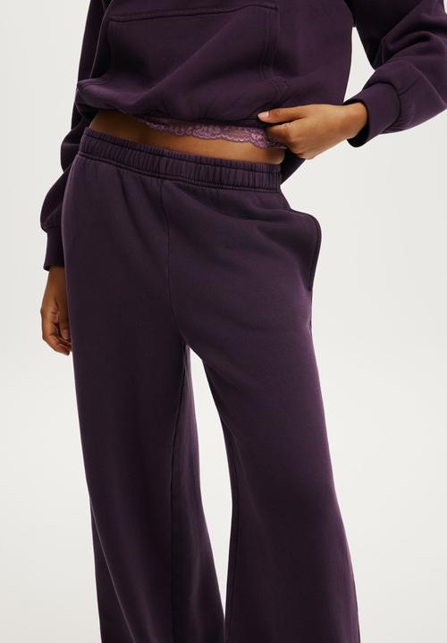 Cotton On - Baggy sweatpant - washed dark mulberry