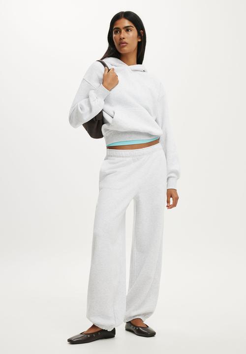 Cotton On - Boxy Fleece Hoodie - Light Grey Marle