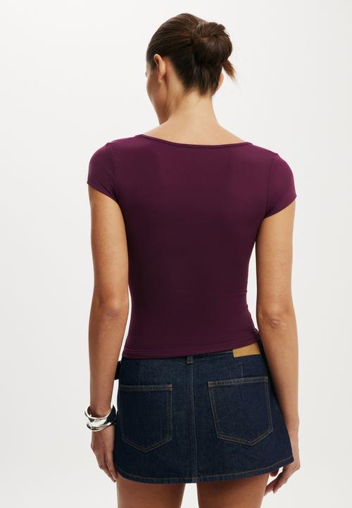 Cotton On - Hold me short sleeve - blackberry belle