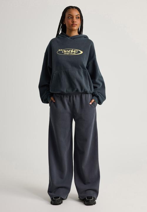 Factorie - Classic Wide Leg Trackpant - Washed Navy