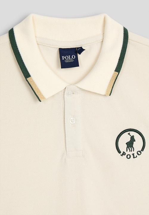 POLO - Boys sbusiso embroidered ss golfer - off white