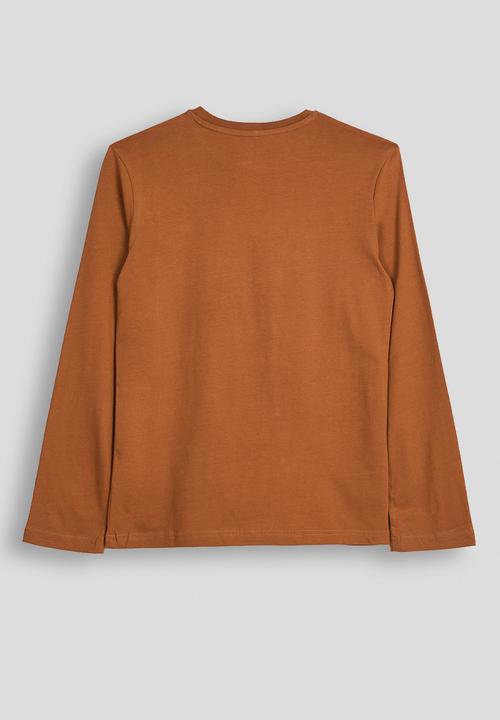POLO - Boys keith puff print ls tee - clay