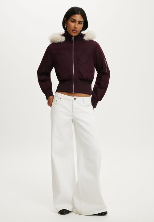 Cotton On - Remi hooded bomber jacket - noble plum