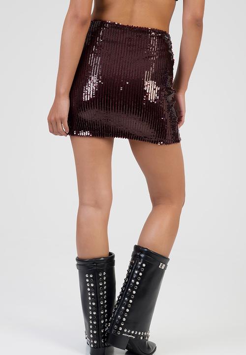 SISSY BOY - Seeing You Later Mini Skirt - Burgundy