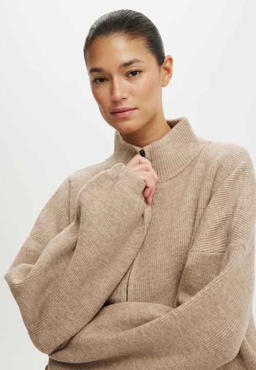 Cotton On - Luxe bomber - chai dust marle