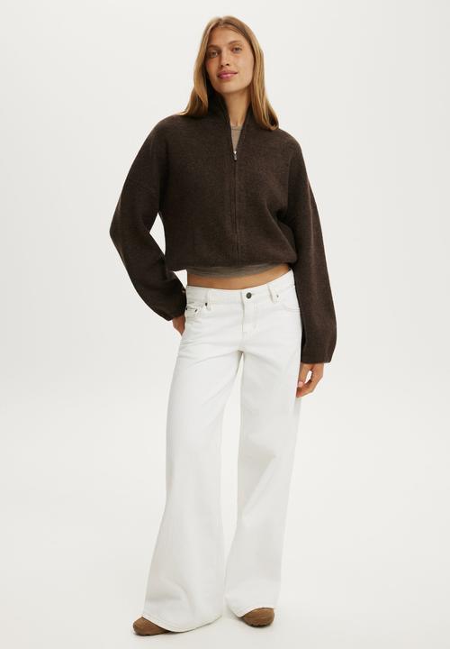 Cotton On - Luxe bomber - dark oak marle