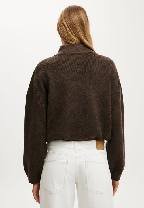 Cotton On - Luxe bomber - dark oak marle