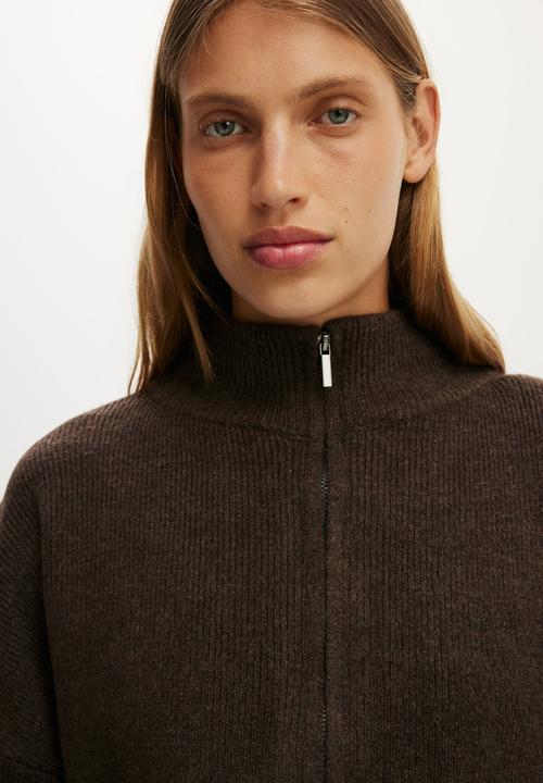 Cotton On - Luxe bomber - dark oak marle