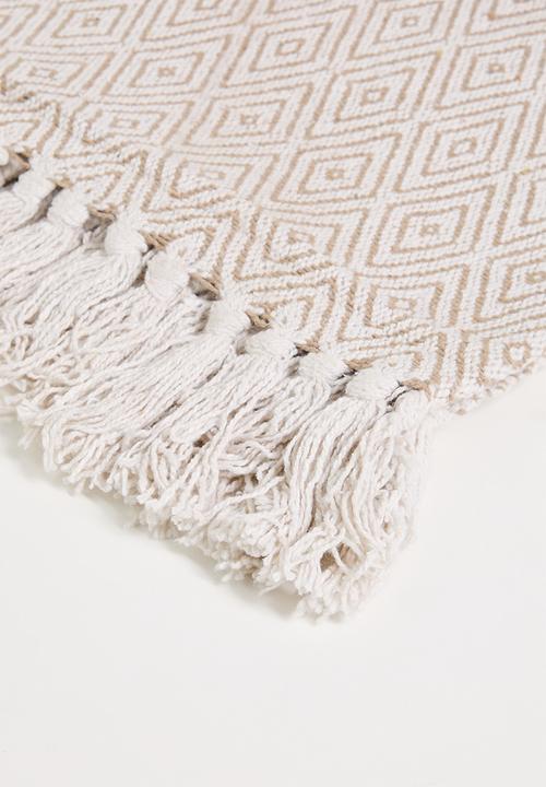 Sixth Floor - Diamond cotton Throw Natural