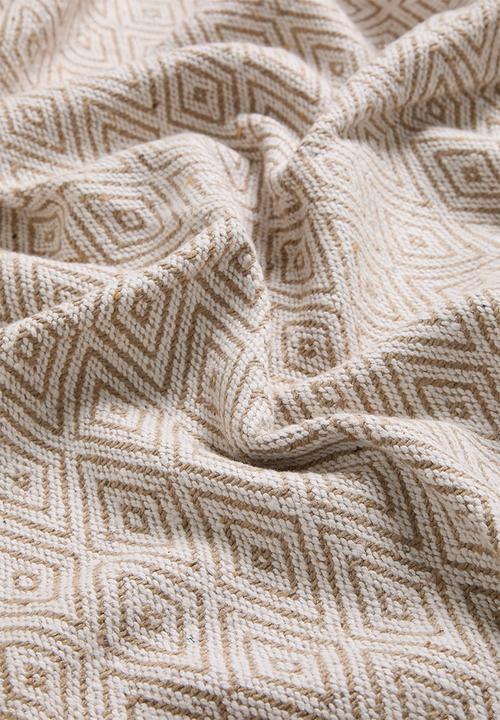 Sixth Floor - Diamond cotton Throw Natural