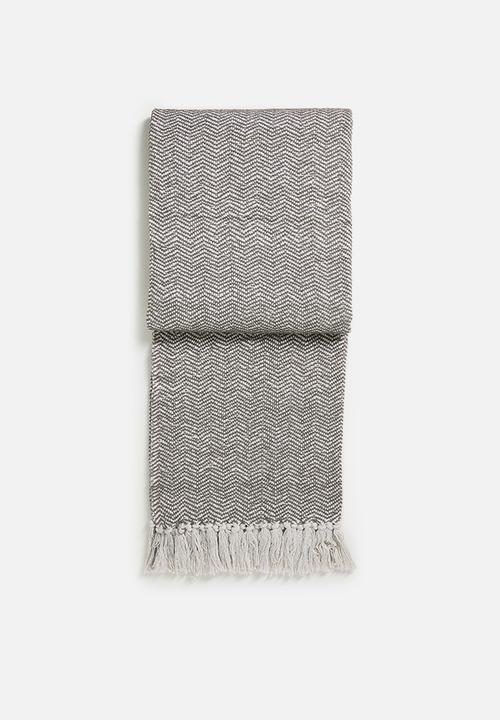 Chevron Cotton Throw  Olive