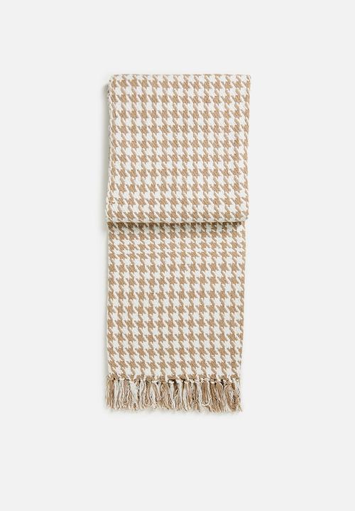 Sixth Floor - Houndstooth Cotton Throw Natural
