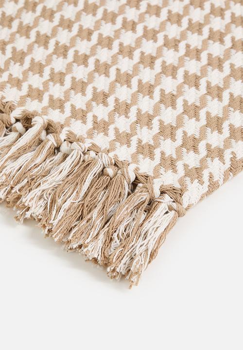 Sixth Floor - Houndstooth Cotton Throw Natural