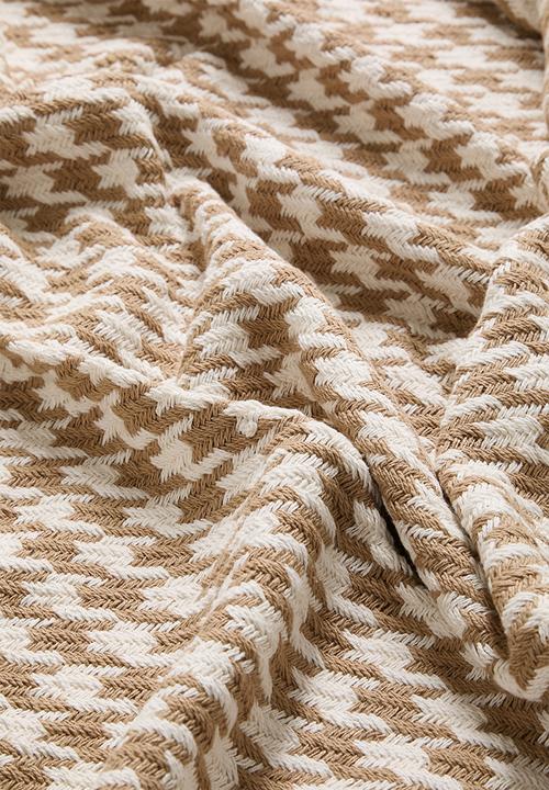Sixth Floor - Houndstooth Cotton Throw Natural